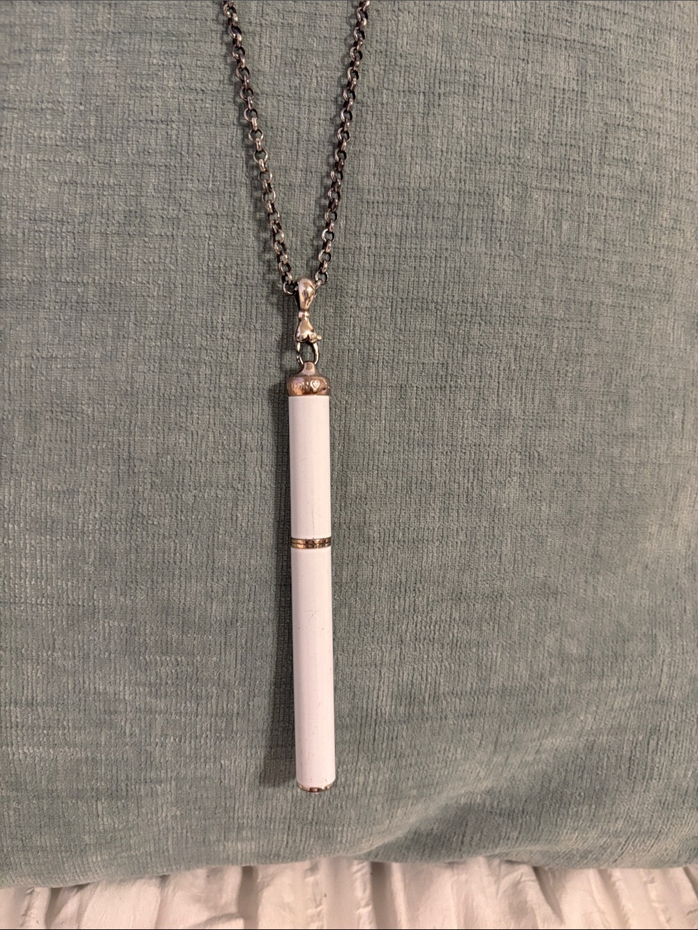 Brighton White Pen Necklace with Silver-Tone Chain
